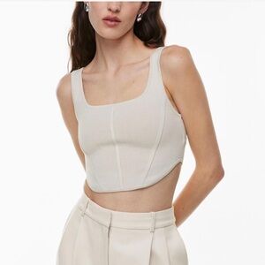 Aritzia Square-Neck Crop Top in Cream